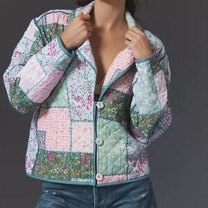 Anthropologie Conditions Apply Patchwork Quilted Jacket